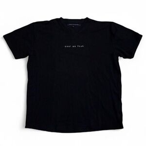 Y2K Vintage Mens cool as fcuk French Connection Black Tee Shirt